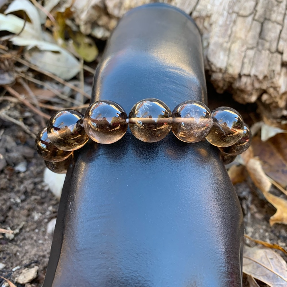 Genuine Grade A Smokey Quartz, 14mm CHUNKY